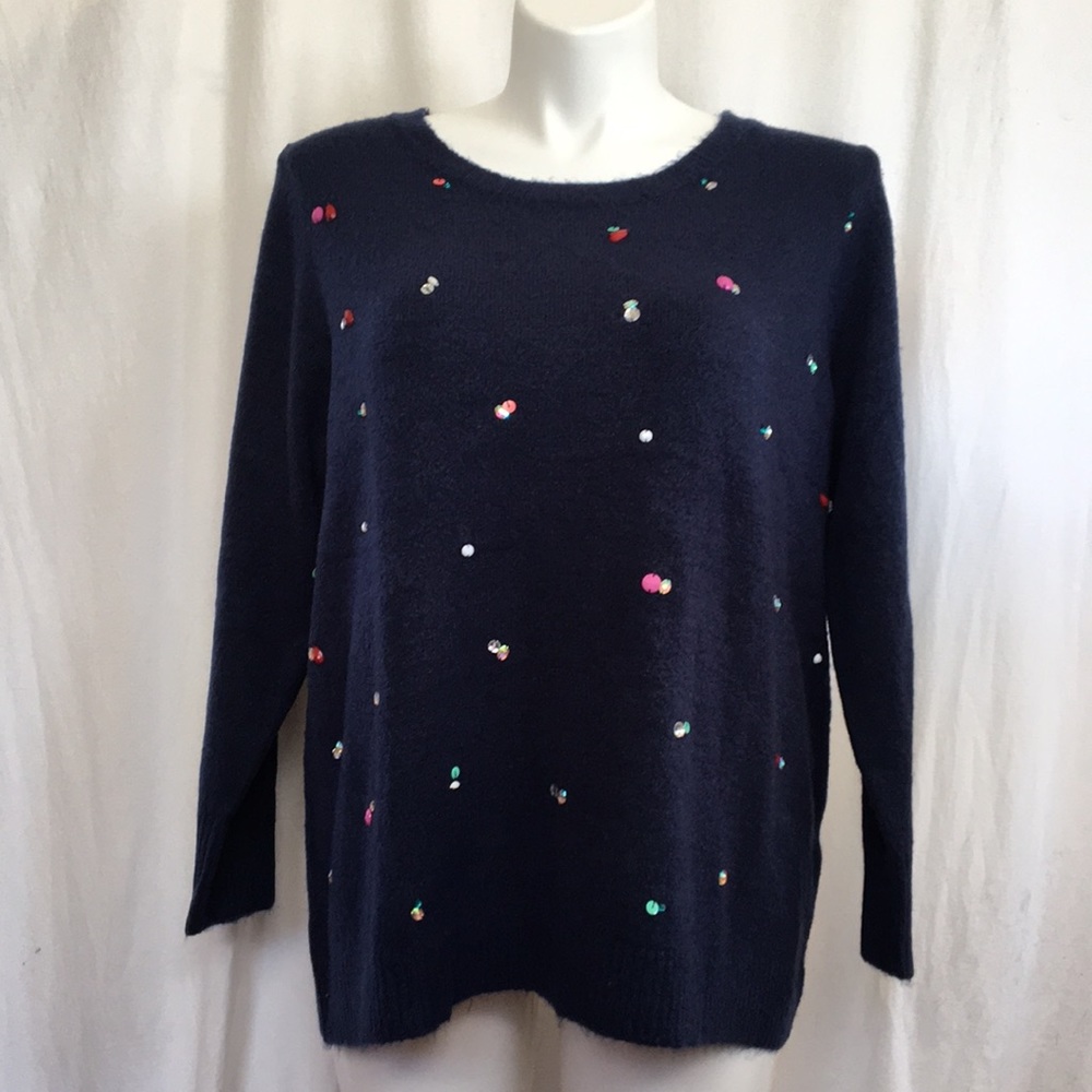 Retrology Dark Blue Long Sleeve Sweater Size 2X